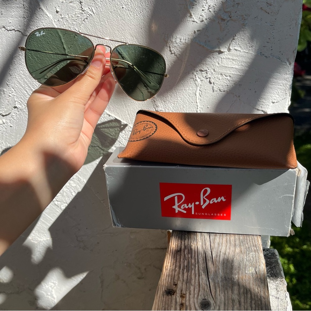 Ray-Ban Original Aviator Sunglasses RB3025 In Gold With G-15 Lenses Top Gun!